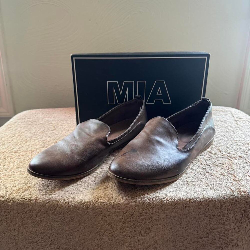 MIA Brown Leather Loafers- Size Women's 11M